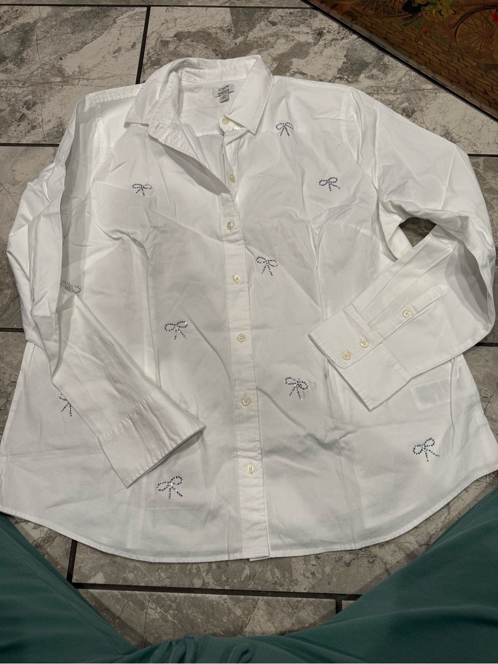 J.Crew White Classic Button-Up Shirt